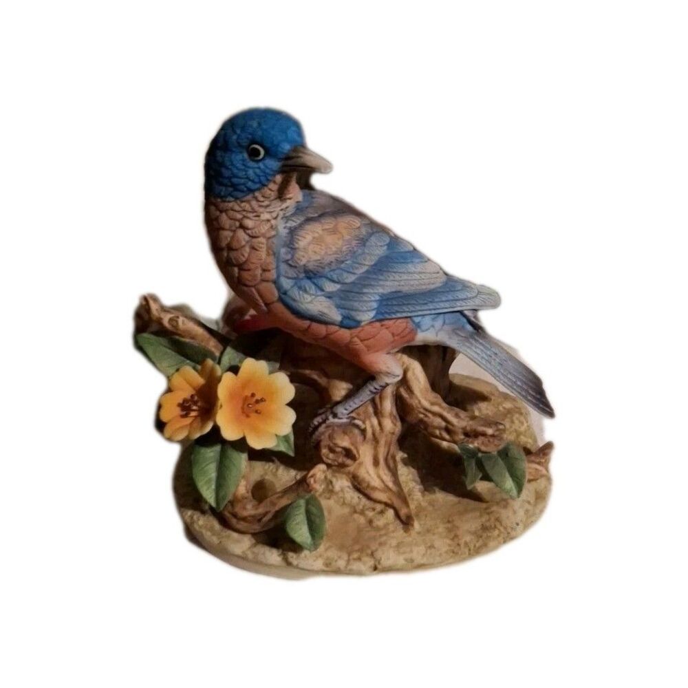 Vintage Andrea by Sadek Porcelain Blue Bird #9700 6.5" Tall